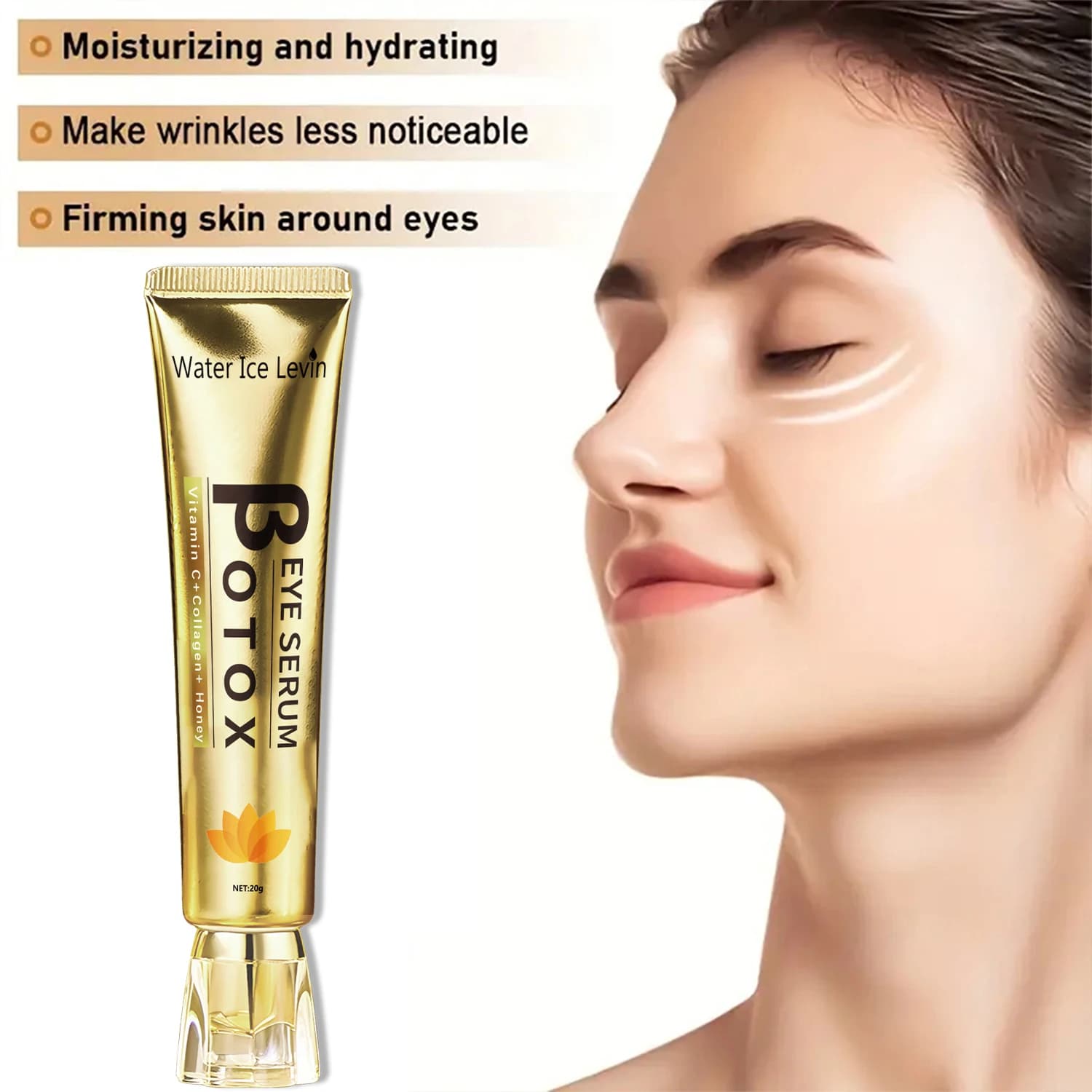 Cream Contourne Eyes Rassodante 20g with Collagen, Hyaluronic Acid and Vitamin C - Serum Anti-wrinkled Hydrating Eyes, Non Untuoso
