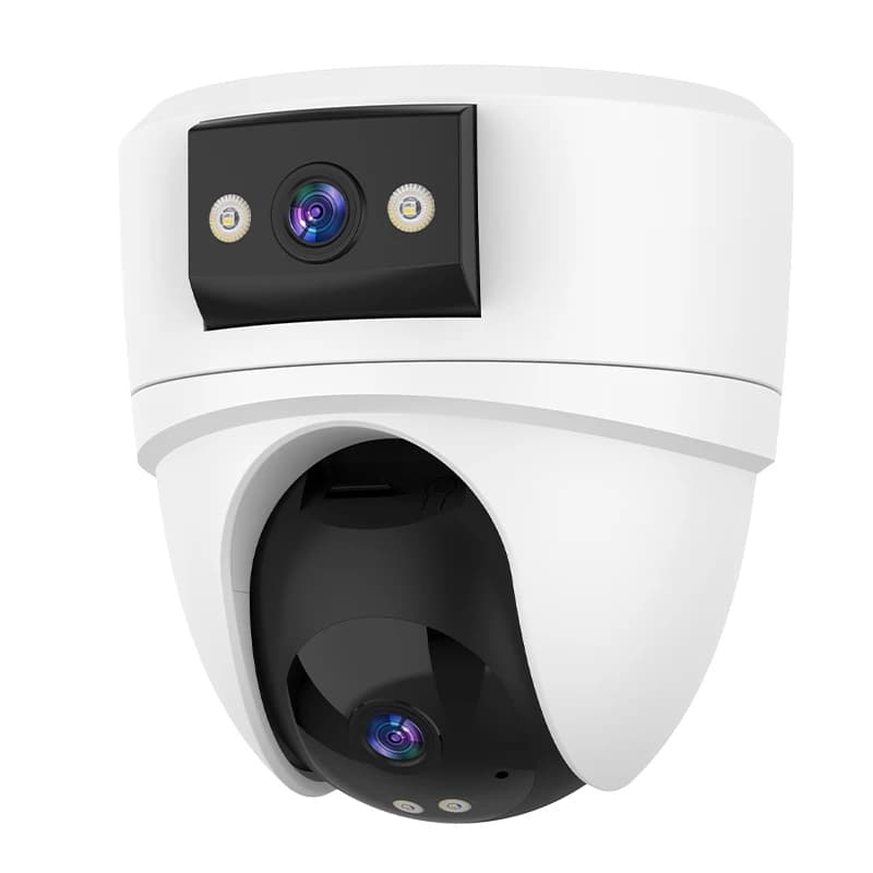 Telecamera IP Dome PTZ 5MP 1944P O-Kam APP Vstarcam a Doppia Lente con Rilevamento Umanoide AI, Visione a Colori Completa, Sicurezza CCTV, Interfono e Monitor per Bambini