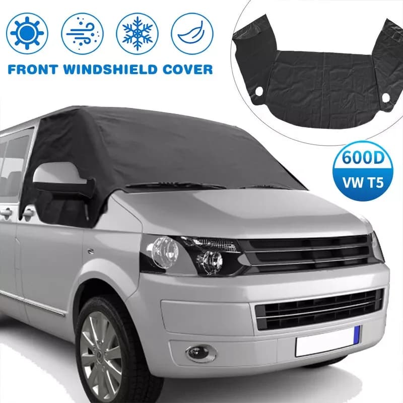1pc Rv Parabrezza Copertura Inverno Scudo Da Neve Nero Durevole Parasole Per Deluxe VW T5 T6 Caravan Camper Van RV Accessori