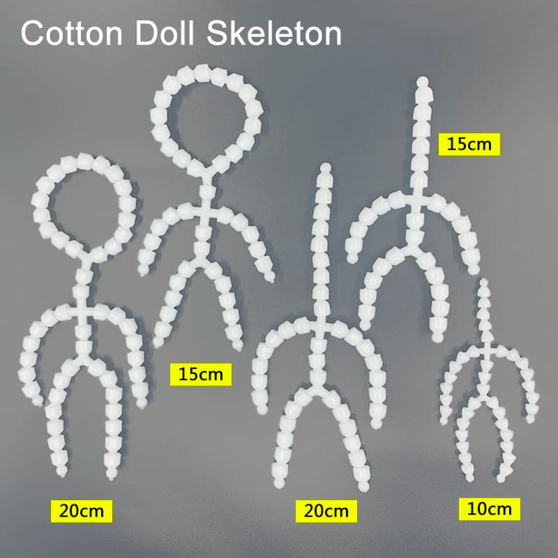 Scheletro per bambole in cotone da 10cm e 15cm e 20cm, uno strumento per insfumare l'anima delle bambole di cotone, uno speciale scheletro silenzioso per bambole, 9.5mm