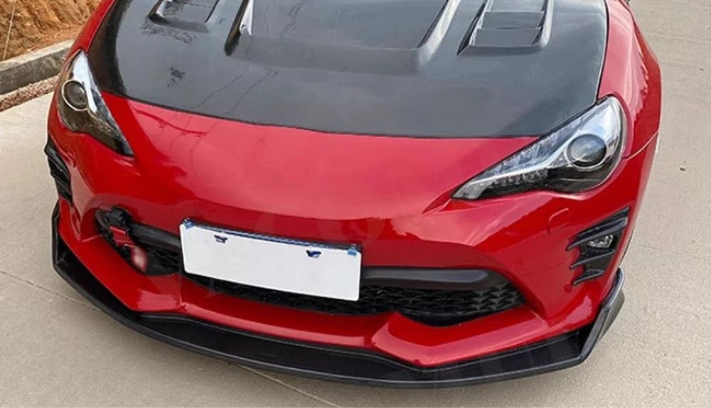 VACOMUL Carbon Fiber Front Diffuser for Toyota GT86 BRZ 2017-2019, front-sided splitter cover.