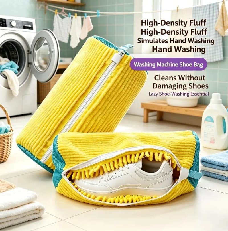 Machine Wash Shoe Laundry Bag, Gentle Shoe Protector Cover, Lazy Shoe Cleaning Accessory for Washing Machine