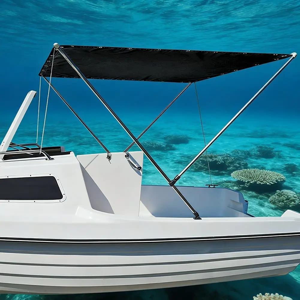 2026 New Waterproof 600D Polyester Sunshade For Fishing Boats Marine Shade Canopy UV Protection Black Outdoor Cover
