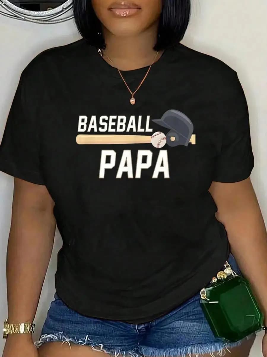 100_ Cotton Baseball Papa Fathers Day Baseball Grandpa T-Shirt Men s Women s Soft Breathable Tee Classic Fashion Summer Tops Printing Short Sleev