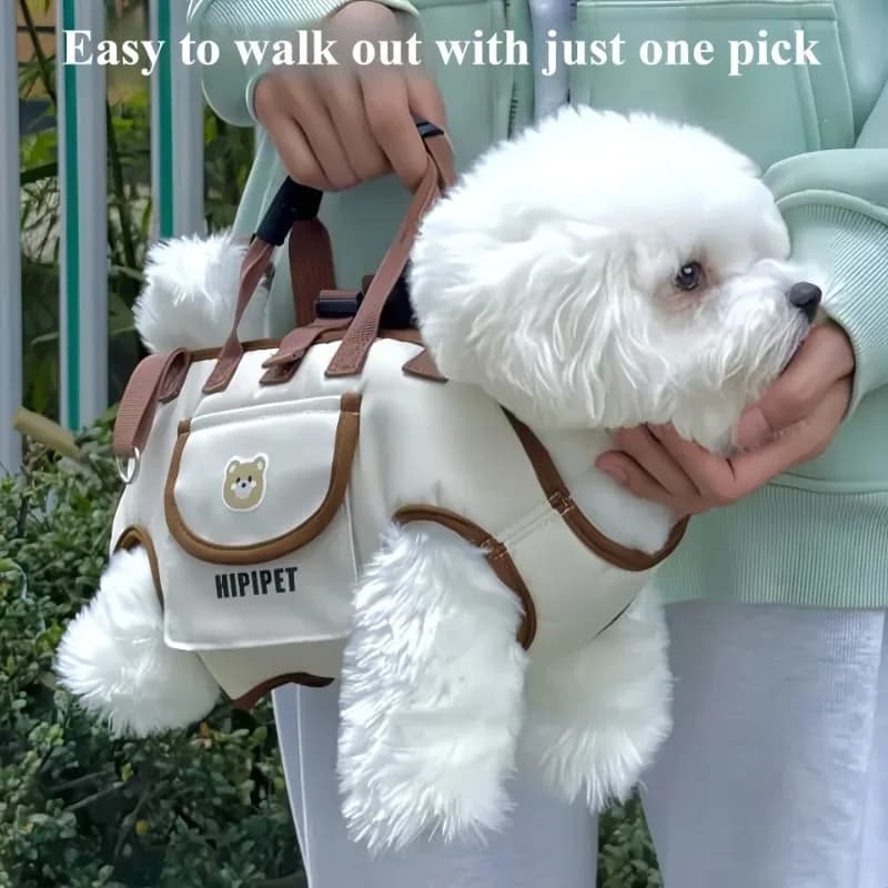 Zaino da trasporto multifunzionale portatile, zaino a doppia tracolla per cani, borsa a tracolla per il trasporto di animali domestici, borsa traspirante per animali domestici da esterno