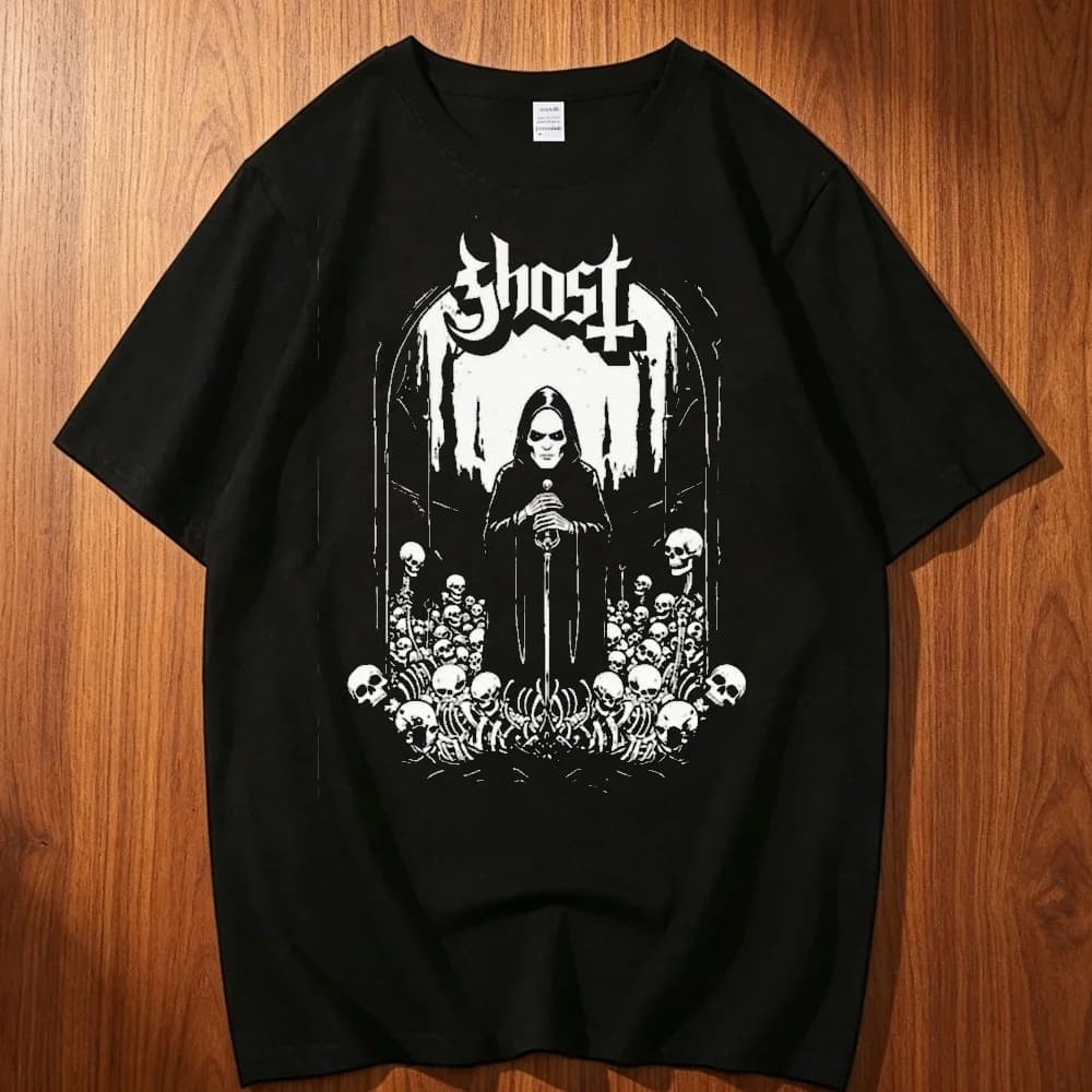 Chost Band cotton t-shirt teen Gothic Retro aesthetic Y2k top tees harajuku Pop Culture Y2k Psychedelic Trendy streetwear