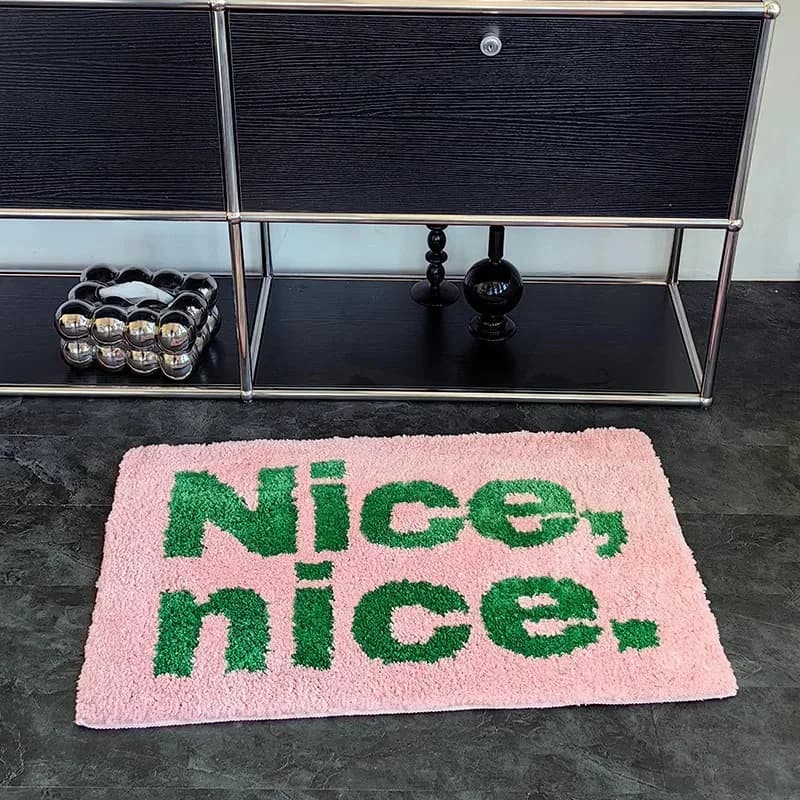Tappeto VIKAMA per casa, bagno, camera da letto, tappeto in stile lussuoso con motivo a cartoni animati, in finto cashmere, tappeto da comodino per la decorazione della casa e della camera da letto