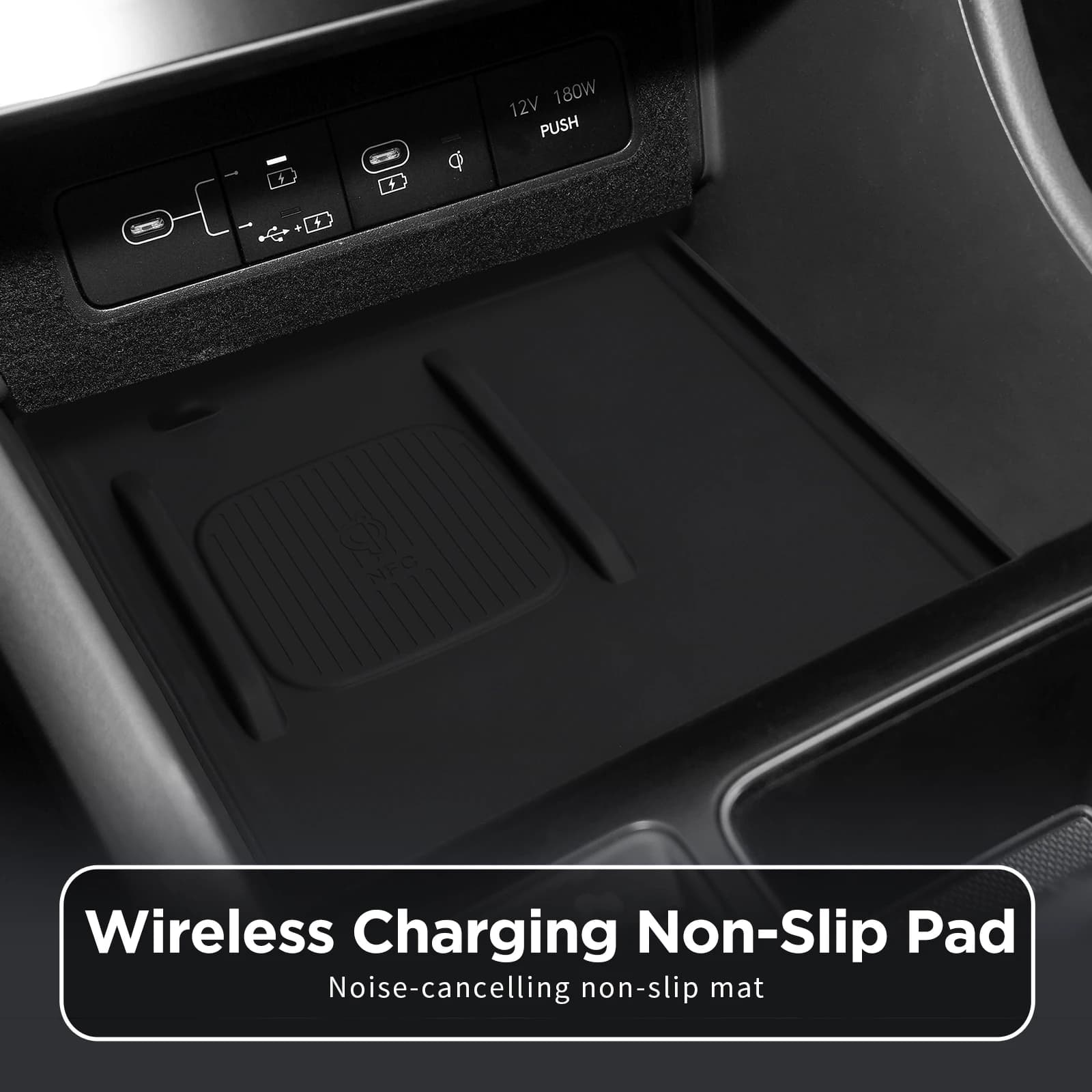 For Hyundai Sonata 2024 N-line Anti-slip Mat Car Phone Wireless Charging Mat Silicone Accessories (only the pad)