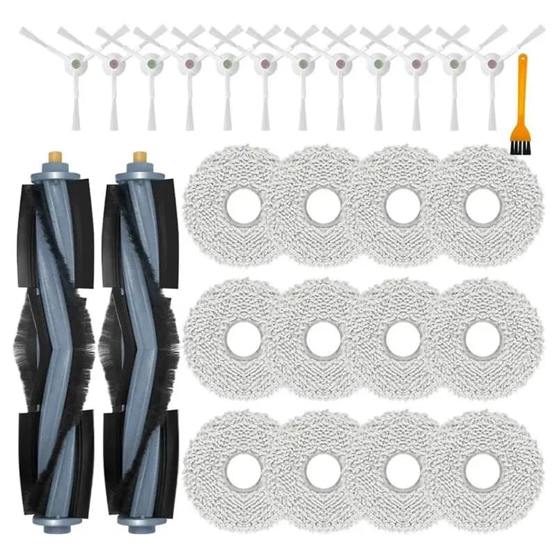 A21Q - Accessori di Ricambio per Robot Aspirapolvere Yeedi Floor 3 Station: Spazzola Principale, Spazzole Laterali, Panni e Stracci