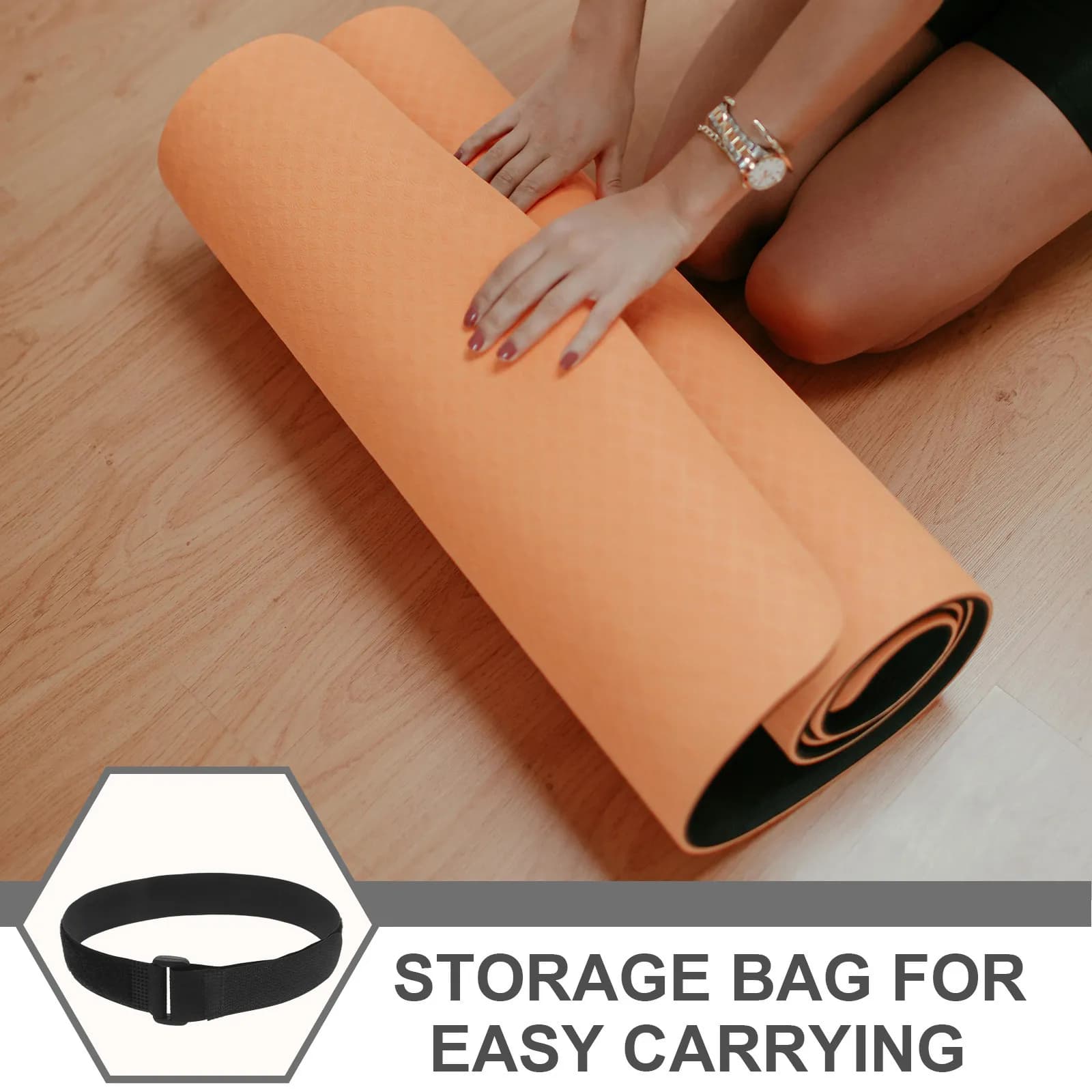 Set of 12 Yoga Mat Straps, Adjustable Nylon Belt, Elastic Carpet Strap, Convenient Carriage Strap and Yoga Exercise