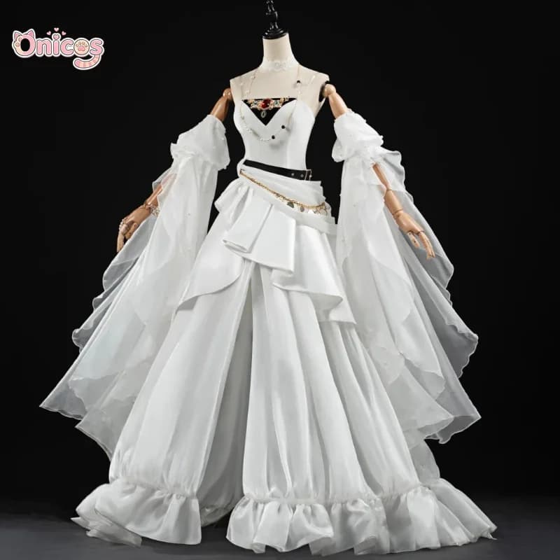 Costume Cosplay Arknights Fluorescent Dream Specter the Unchained, Splendido Abito Bianco per Donne, Halloween e Carnevale Onicos