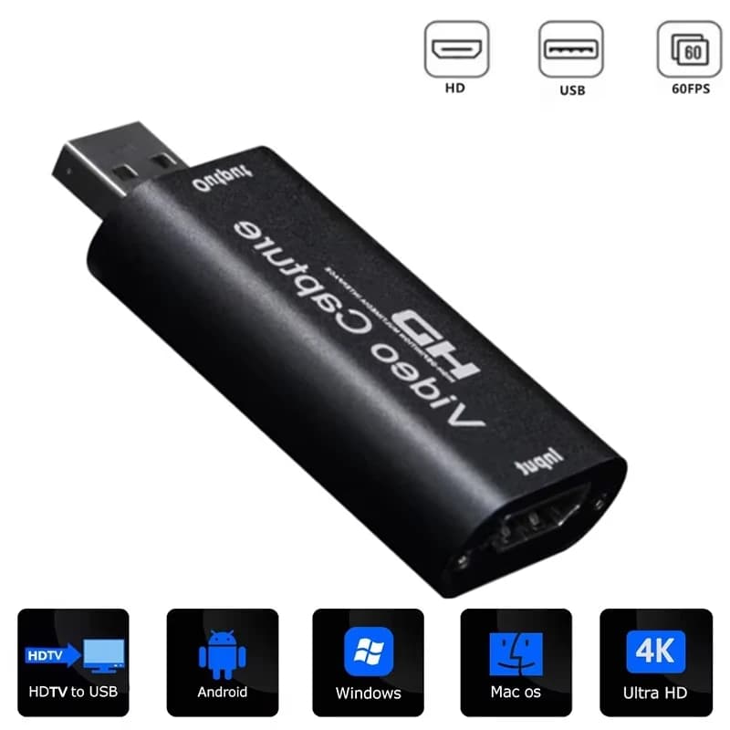 4K HDMI-compatible Video Capture Card USB Capturer USB 2.0 Grabber Recorder Game Audio 2.0 Game Grabber Box For PS4 DVD Holder