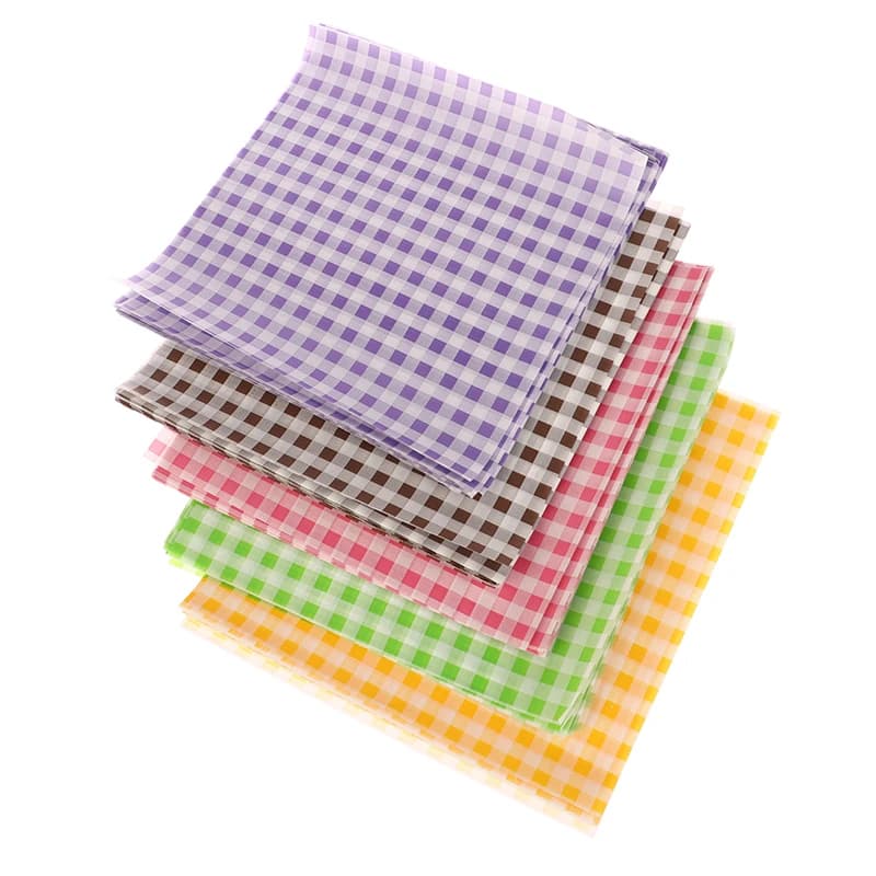 50pcs Food Waxed Paper Oil-Proof Wax Paper Bread Sandwich Burger Fries Macarons Packaging Kitchen Baking Tool Packaging Decor