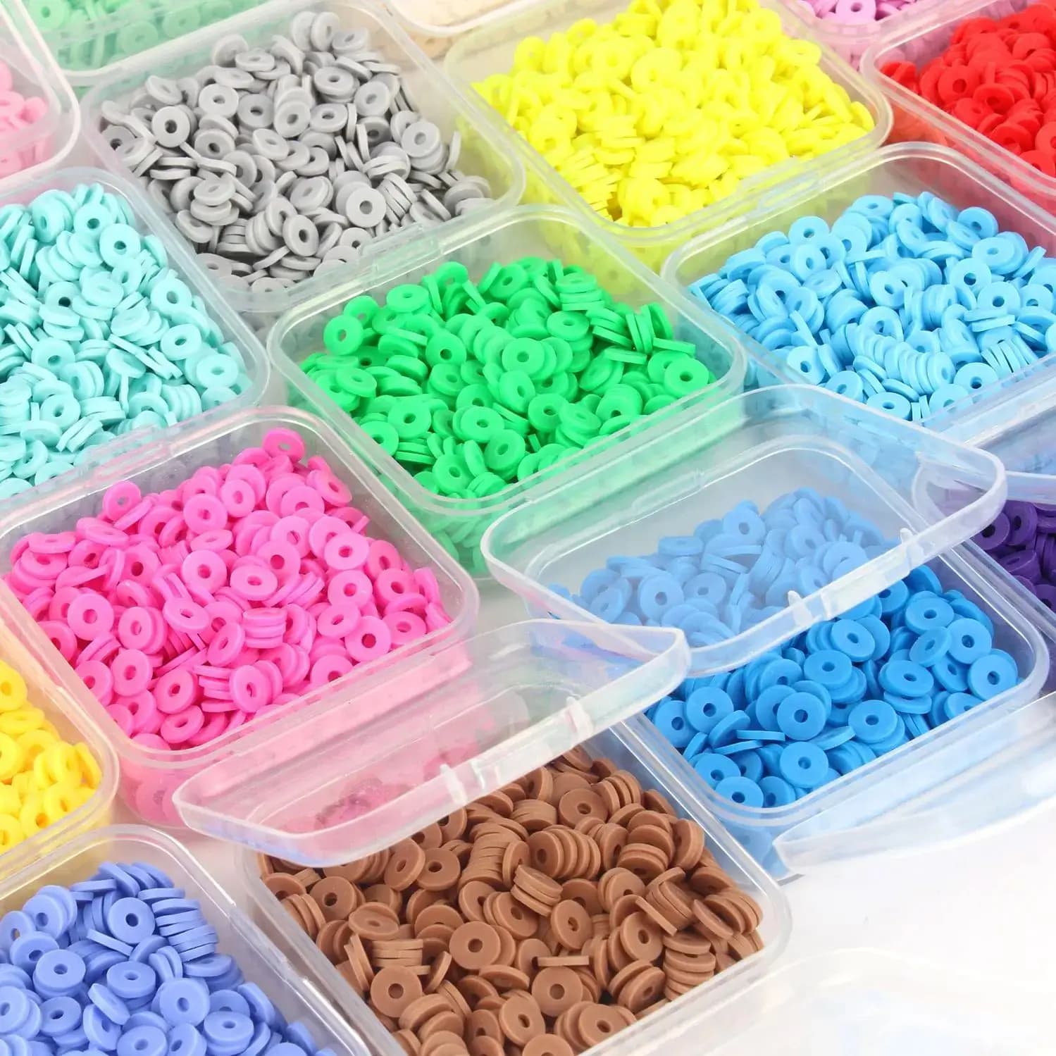 500 Pz/scatola 6mm Riciclabile Argilla Polimerica Disco Branelli Allentati Pendenti E Ciondoli Boho 34 Colori Braccialetto Fatti A Mano Perline Del Distanziatore Per La Produzione di Gioielli