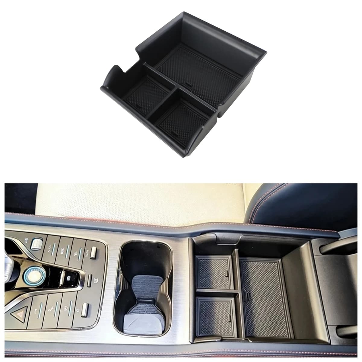 Vassoio portaoggetti per bracciolo auto per BYD Atto3 Atto 3 2022 2023 2024, organizer per console centrale, contenitore portaoggetti, accessori