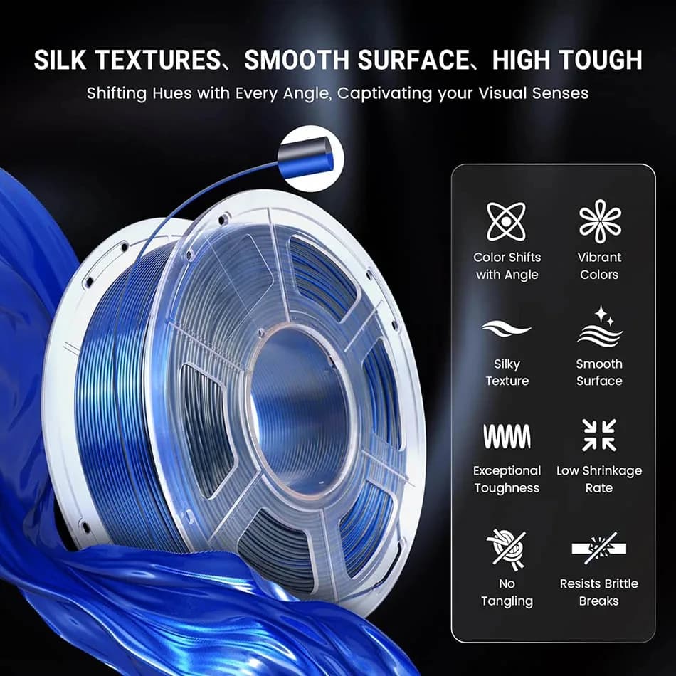JAYO 10Rolls PLA PLUS SILK/Dual COLOR/Tricolor 3D Printer Filament 1.75mm 100% No Bubble FDM 3D Printer Materials Fast delivery