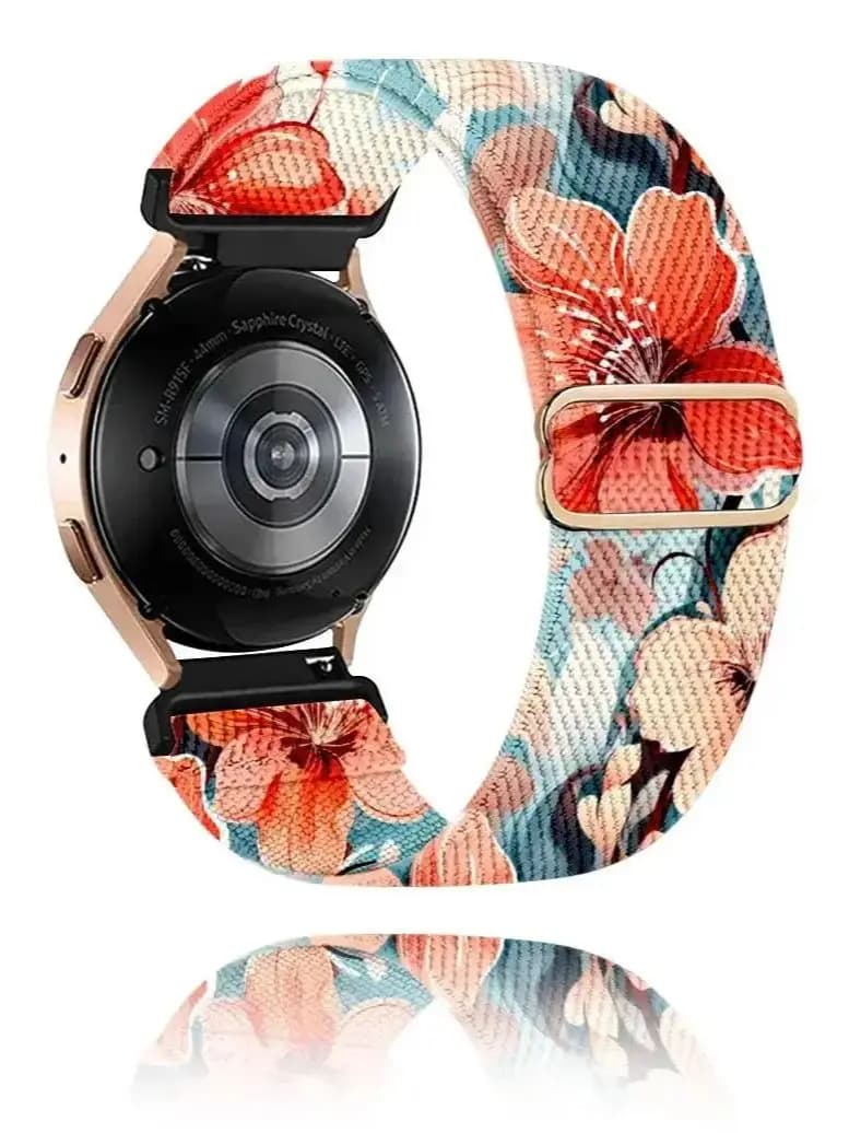 1 women's 20mm printed watch elastic band for Galaxy Watch 7 6 5 4 3 FE 40mm 41mm 44mm 45mm 46mm