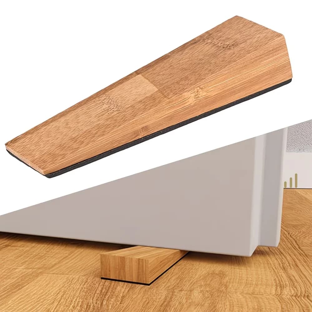 1/2pcs Wood Wooden Door Stopper No punching Wear-Resistant Anti-collision Stopper Wall Floor Furniture Protection Slip-Resistant