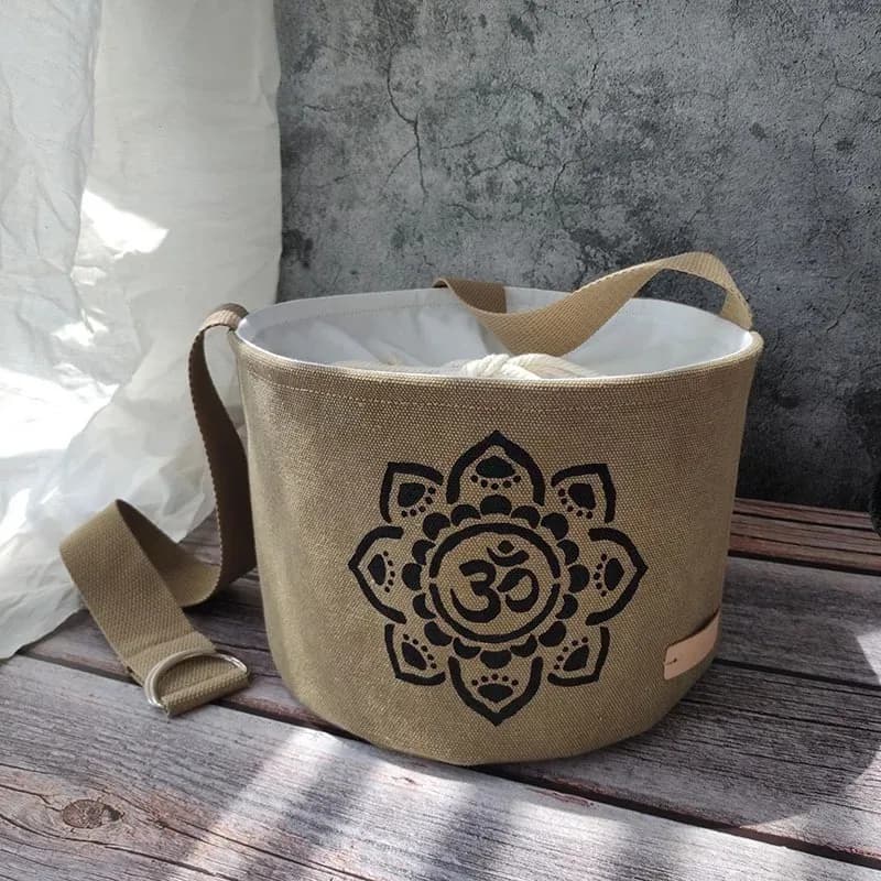 Canvas Crystal Bowl Bag Portable Singing Bowl Carry Cases Yoga Sound Bowls Handheld Bucket Bag Meditation Musical Bowls Parts