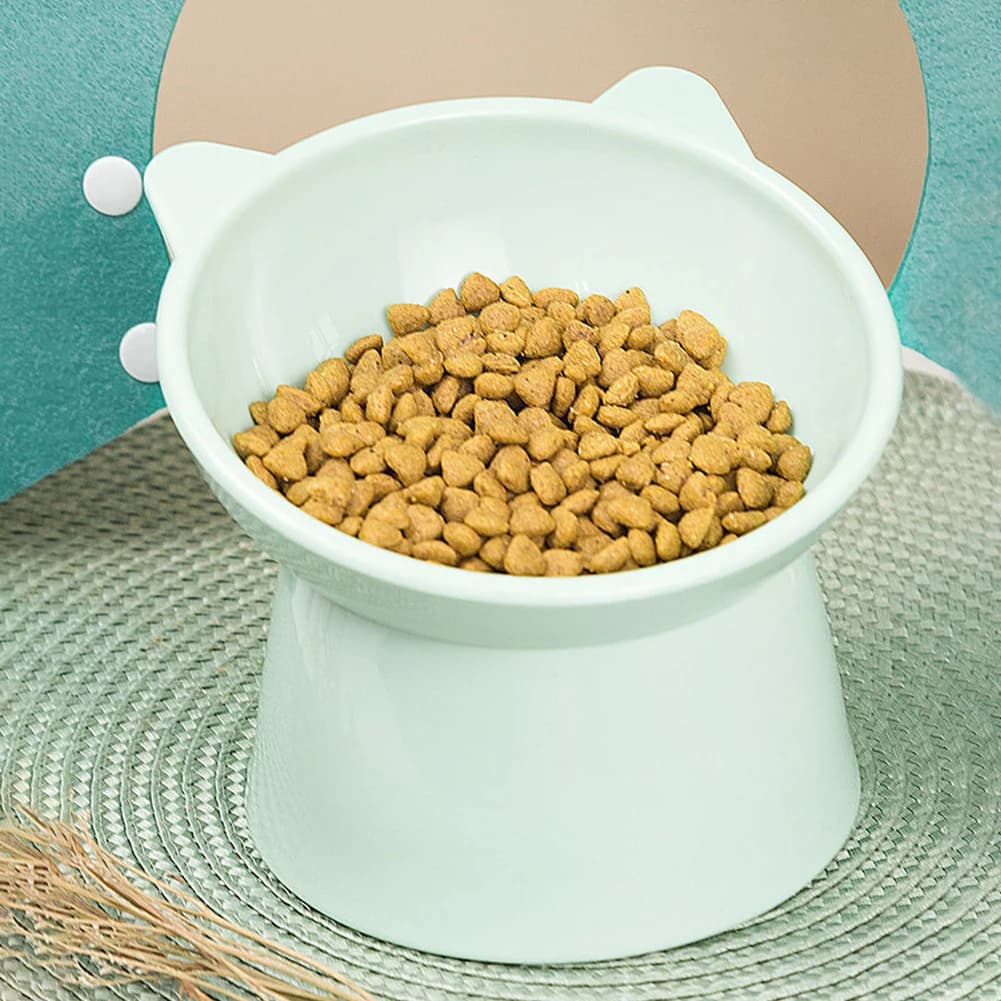Ciotola Inclinata per Gatti, Ciotola Rialzata Ergonomica per Cani, Ciotola Antivomito in Plastica, Ciotola Antiscivolo per Animali Domestici