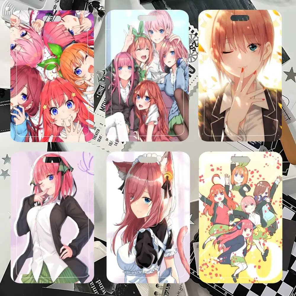 Porta Badge Anime Quintessential Quintuplets con Cordino da Collo, Portachiavi e Custodia per Credenziali da Lavoro - Regalo