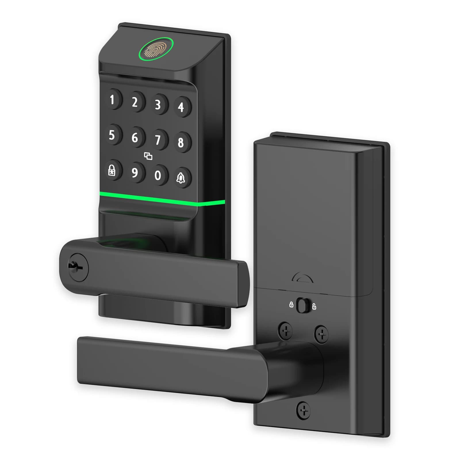 Viladepot Smart Lock Serratura per impronte digitali Controllo app Passcode Sblocco Tastiera touchscreen elettronica Maniglia per porta intelligente