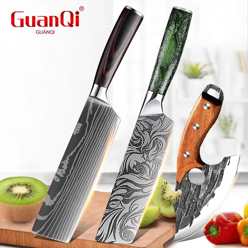 Stainless Steel Utility Kitchen Knife Meat Cleaver Sharp Kitchen Slicing Vegetables Fruit Paring Cooking Kitchen Accessories