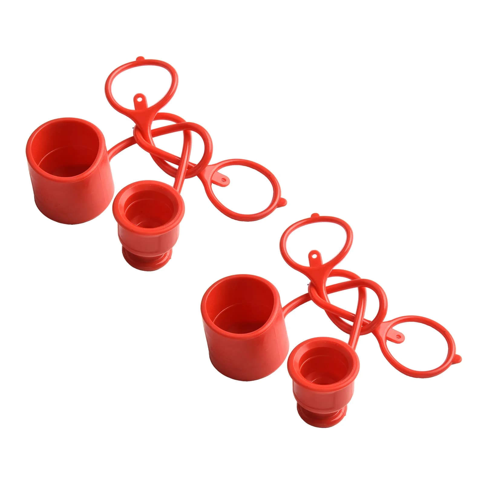 2 Set di Coperchi Antipolvere in Gomma PVC Rossi per Connettori Idraulici Rapidi 1/2" 1/4" 3/8" 3/4"