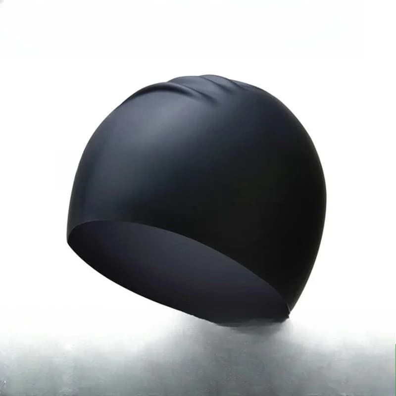 3D elastic and comfortable silicone swim cap, waterproof, new for men and women, semi-3D black/gold silicone swim cap