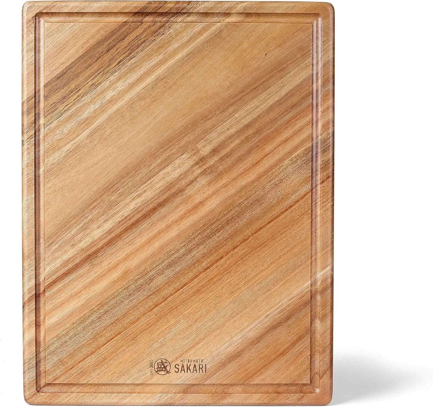 Tagliere in Japanese Acacia wood, 16 × 11 Inches, for Meat, Vegetables and Cheeses, Pure Natural Texture