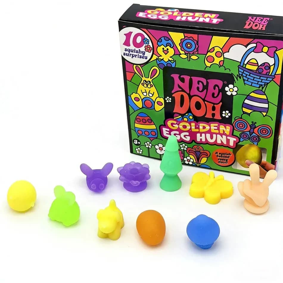 2026 Nuovo Giocattolo Scatola a Sorpresa Nee-doh Golden Egg Treasure Hunt con Squishy Antistress, Giocattolo da Spremere per Bambini, Ideale per Feste di Pasqua