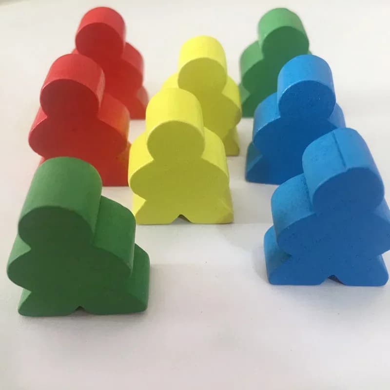 10 pz/set pezzi di scacchi umanoidi accessori per giochi da tavolo 1.9cm * 1.4cm * 1cm che segnano pezzi di legno colorati
