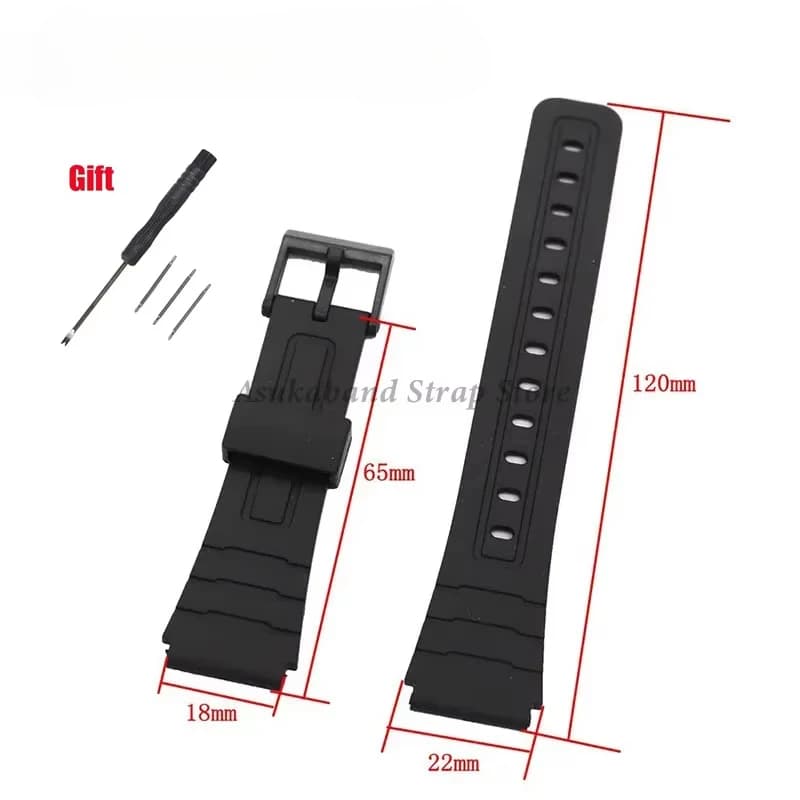 12/14/16/18/20/22mm Silicone Rubber Strap for Casio W800H A158/168 AE1200/1300 F91W F84 Women's Bracelet Accessories