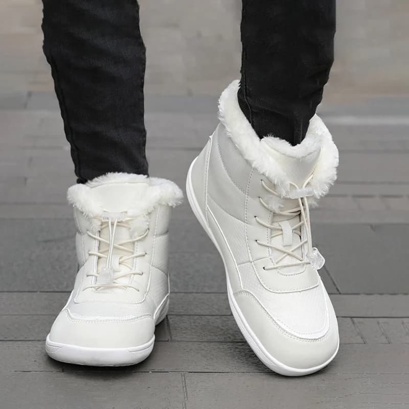 Nuovi stivali invernali da donna Sneakers a piedi nudi con punta larga Stivali da neve da donna invernali Stivali da donna in peluche spesso Stivaletti Scarpe da trekking