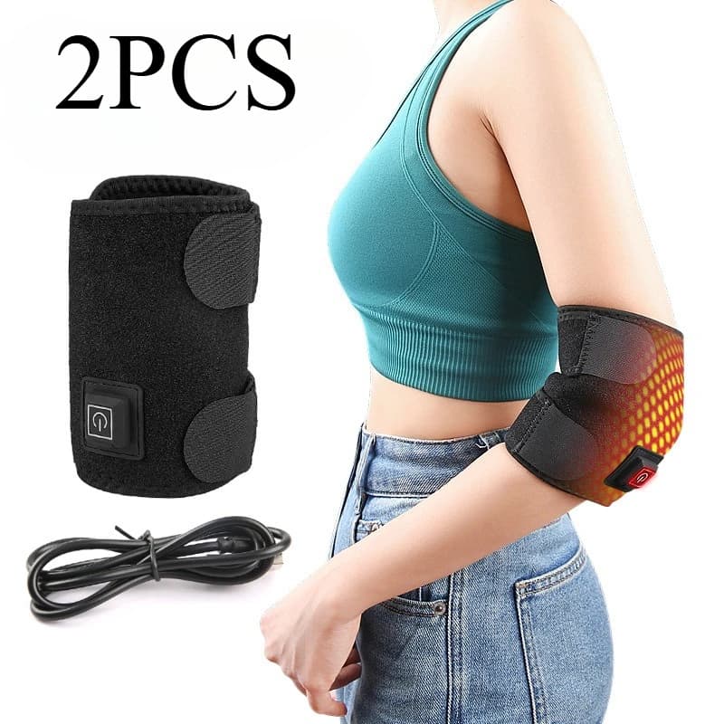 2/1PCS Massaggiatore per ginocchio riscaldato elettrico Tutore regolabile 3 marce Protezione per gomito con temperatura Cintura protettiva per spalla con impacco caldo