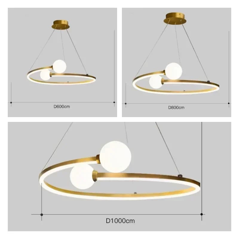 Lampada a sospensione a LED ad anello minimalista nordico dimmerabile per tavolo da pranzo cucina isola camera da letto lampadario apparecchio di illuminazione lustro