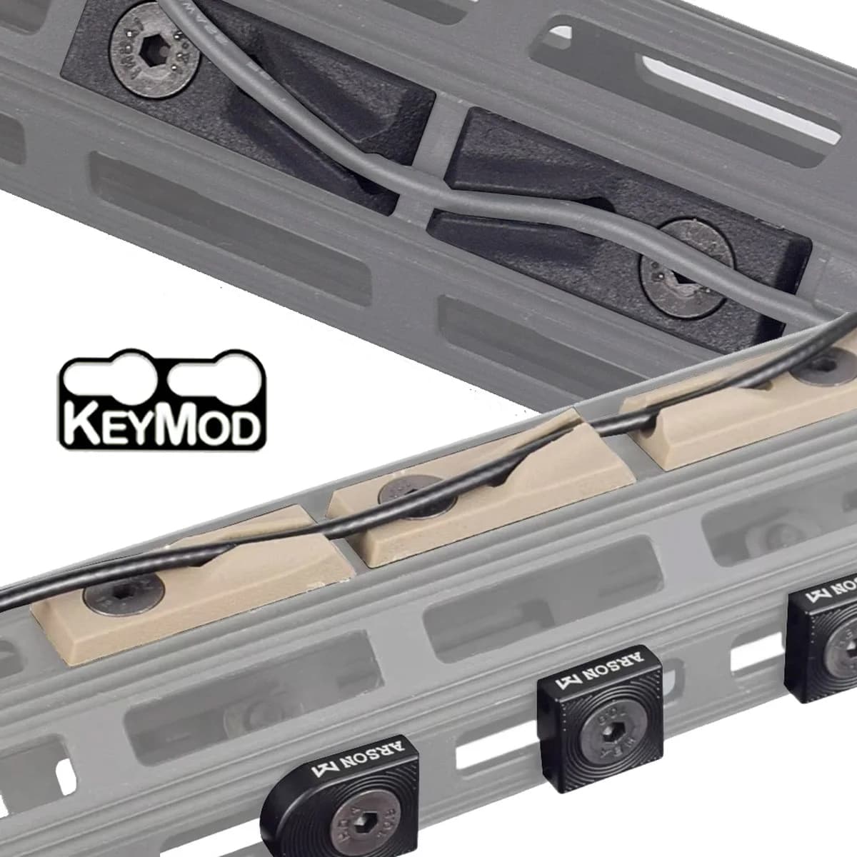 Nuovo Alluminio 3 PCS M-LOK Interruttore Cavo Clip Sistema di Guida Filo Per M300 M600 PEQ Armi Luce Gestione dei Cavi Picatinny Rail