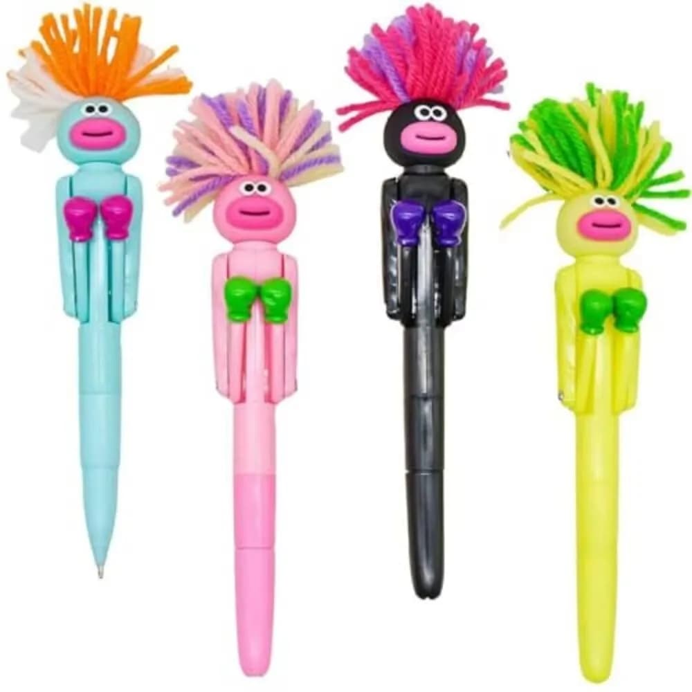 Furry Mechanical Boxing Stress Relief Pen Cartoon Funny Big Mouth Ballpoint Pen Stress Relief Office Supplies Creative Gift