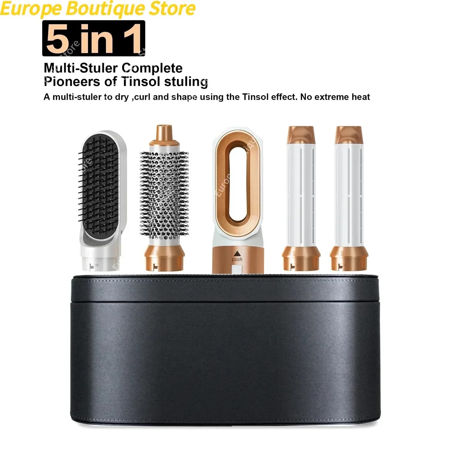 Professional Hair Dryer 5 in 1 with Hot Air Brush and Hair Dryer for Dyson Airwrap, Styling Tool and Hair Plate