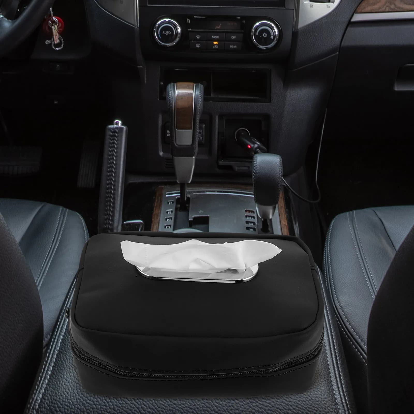Portafazzoletti per Auto in PU Rosso Scuro, Organizzatore Universale per Parasole e Sedile Posteriore, Accessori Interni per Veicoli, Scatola Portaoggetti