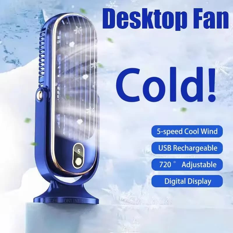Ventilatore da tavolo ricaricabile, ventilatore portatile senza pale, piccolo ventilatore personale silenzioso per casa, ufficio, camera da letto