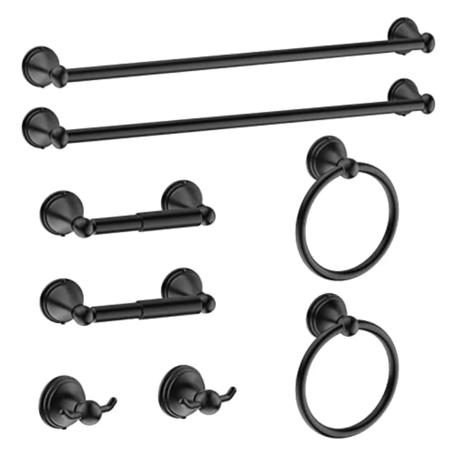 Set di 8 Accessori per Bagno - Portasciugamani da 2*24 Pollici e 2 Supporti per WC