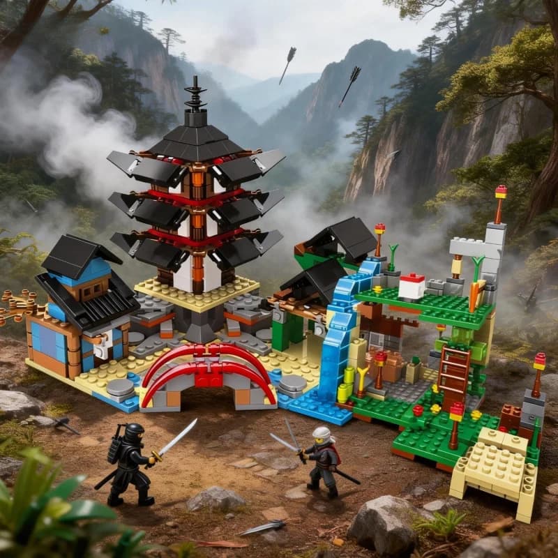Set di Mattoncini Ninja World per Costruzioni Fai-da-Te, Giocattolo Educativo, Kit di Apprendimento STEM per Bambini, Sviluppo Cerebrale