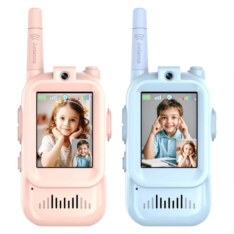 Walkie Talkie Video per Bambini, Confezione da 2, Ricaricabili, Interfono con Schermo da 2 Pollici, Chiamata con Un Solo Tocco, Regalo per Bambini