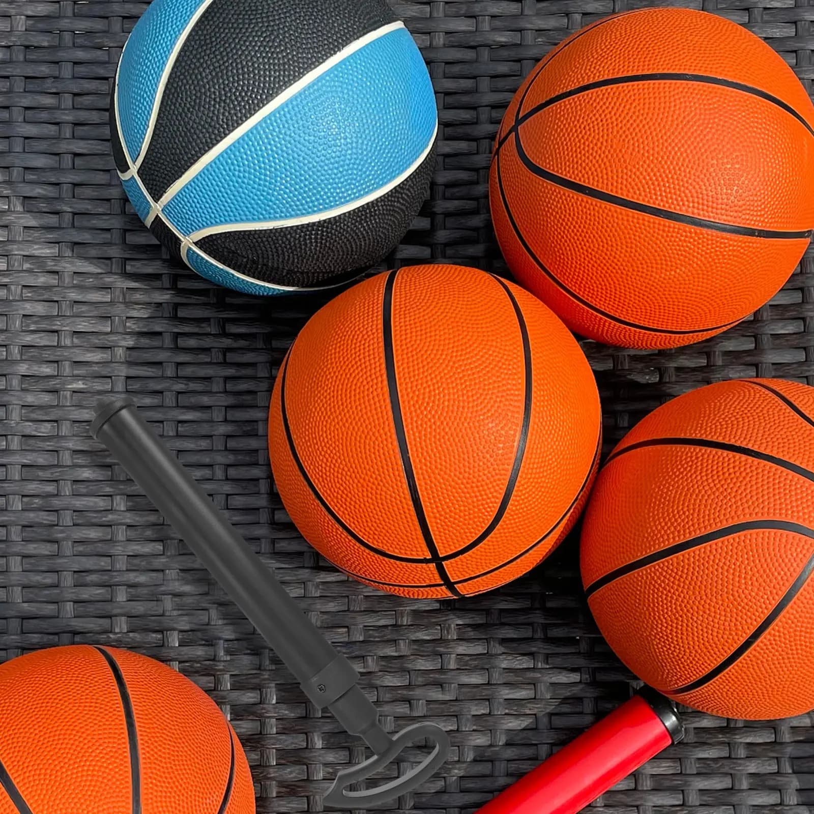 Set di 1 Pompa Compatta per Pneumatici Bici, Pompa d'Aria Portatile in Metallo e Plastica per Biciclette, Auto, Palloni Sportivi, Basket, Pallavolo, Calcio