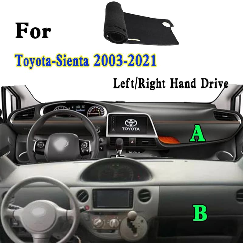 Per Toyota-Sienta-Dice DBA-NCP81G Ezzy NSP170G Tappetino Copri Cruscotto Auto, Copertura Pannello Strumenti, Isolante e Protezione Solare