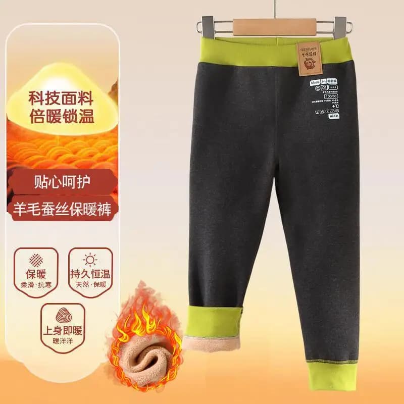 Leggings per bambini per ragazzi e ragazze in autunno e inverno Pantaloni lunghi casual Kawaii Abbigliamento moda Pile tedesco caldo aggiunto