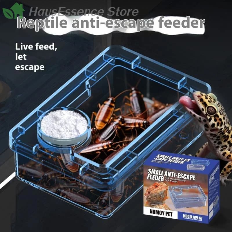※1Pc Pet Reptile Lizard Turtle Transparent Feeder Anti-escape Food Bowl Worm Live Container Reptile Pet Bowls Feeder Pet