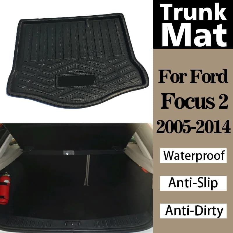 Tappetini per bagagliaio per auto per Ford Focus 2 Hatchback 2005 2006 2007-2014 antiscivolo anti-sporco fodera impermeabile ricambi auto tappetino vassoio da pavimento