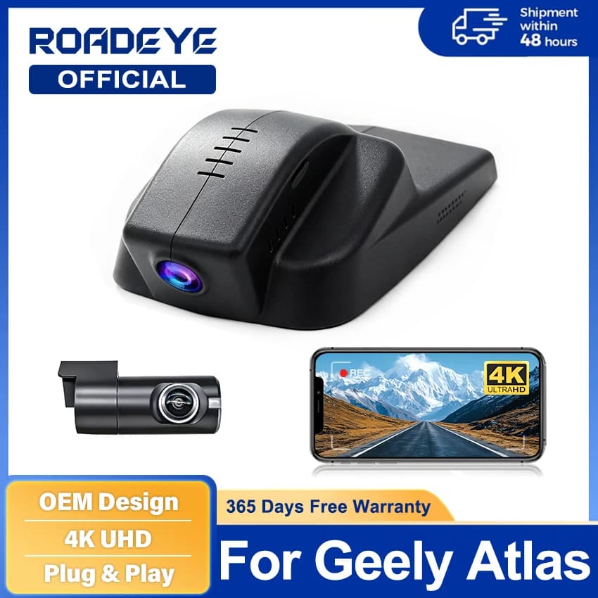 Dash Camera Video Recorder Driving Recorder Dash Cam For Geely Atlas. NL-3 Front and Rear Camera 4K 2160P WiFi Car DVR Dash Cam